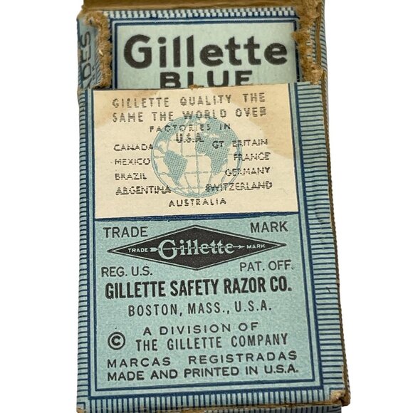 VINTAGE KING GILLETTE BLUE BLADE 8 Individual Blades USA 1 Sealed- 1 Open Box - Picture 8 of 14